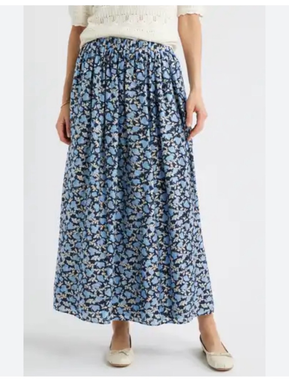 NWT Caslon blue romantic floral maxi skirt